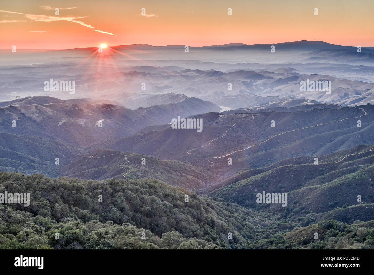 Sunset over Fremont Peak State Park Stock Photo Alamy