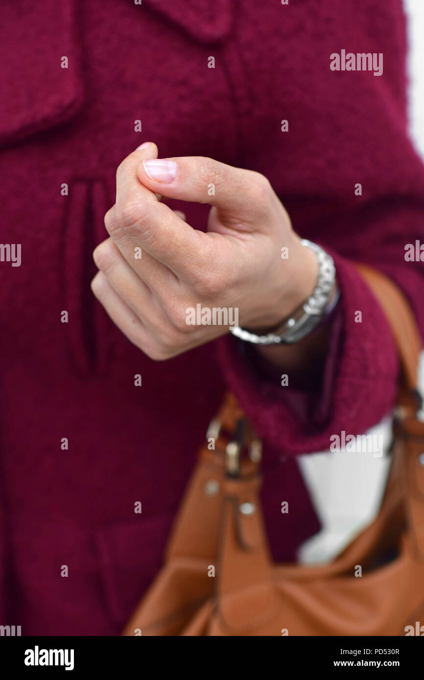 Detail shot of young woman hands Stock Photo