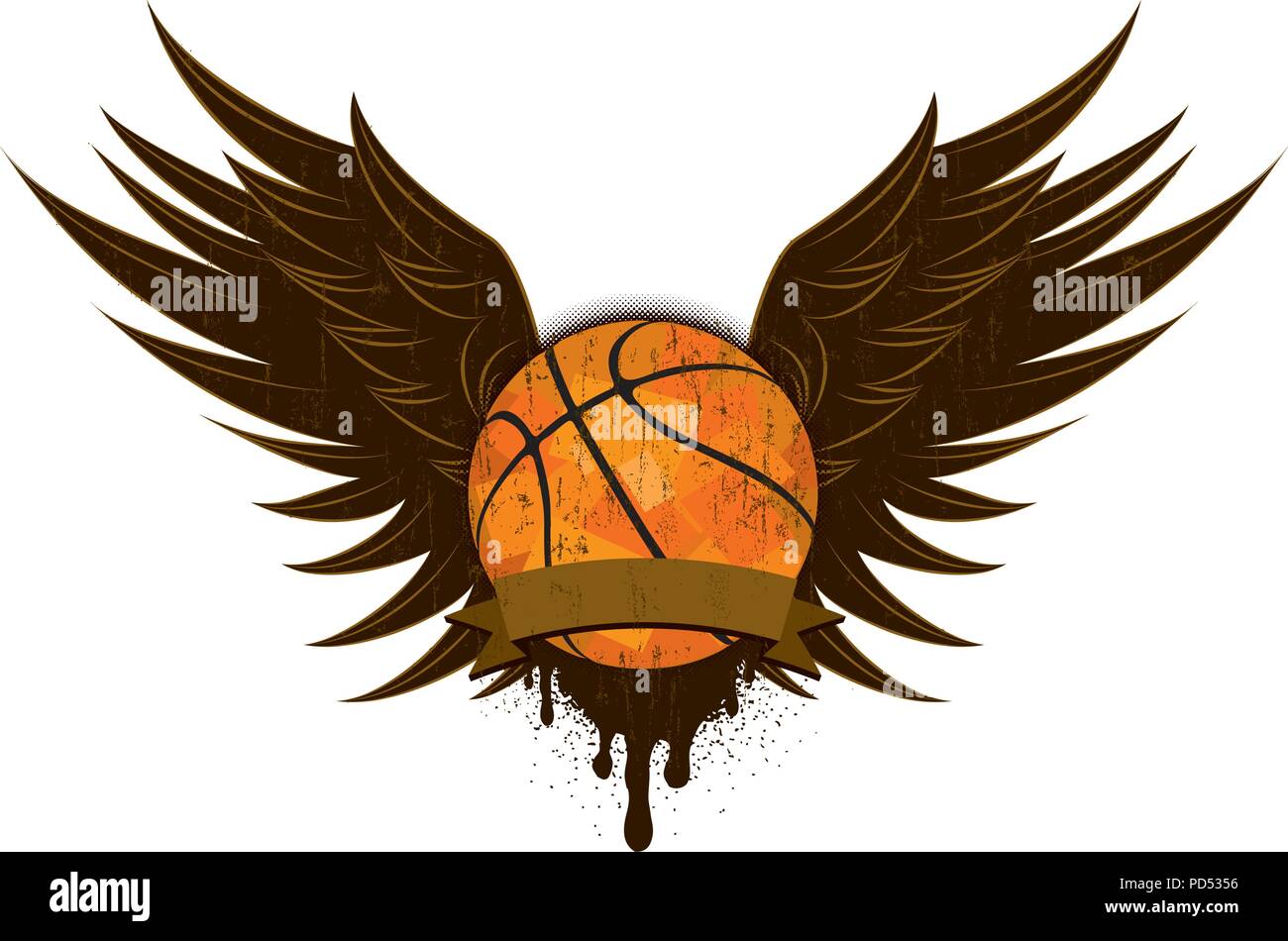 Basketball wings. A basketball with wings and a text banner Stock Vector Image & Art Alamy