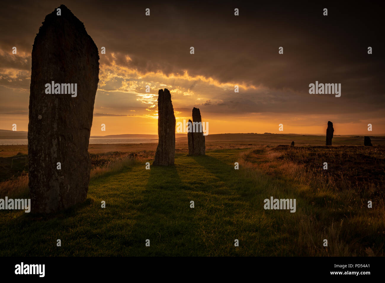 Sunset at the Ring of Brodgar Stock Photo