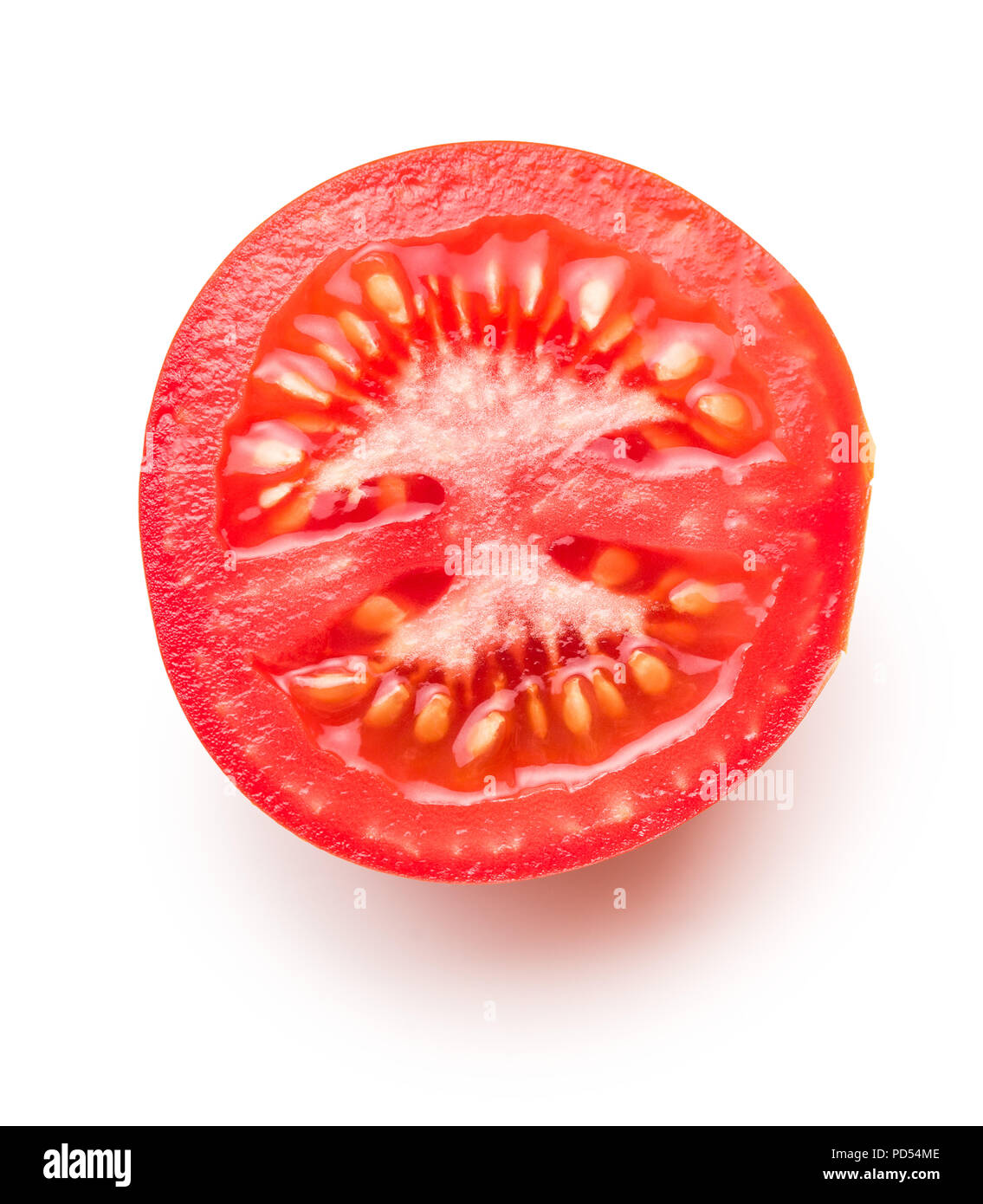 Tasty sliced tomato isolated on white background. Stock Photo
