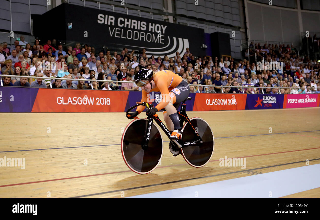 Netherland's Kyra Lamberink competes in the Women's 500m Time Trial