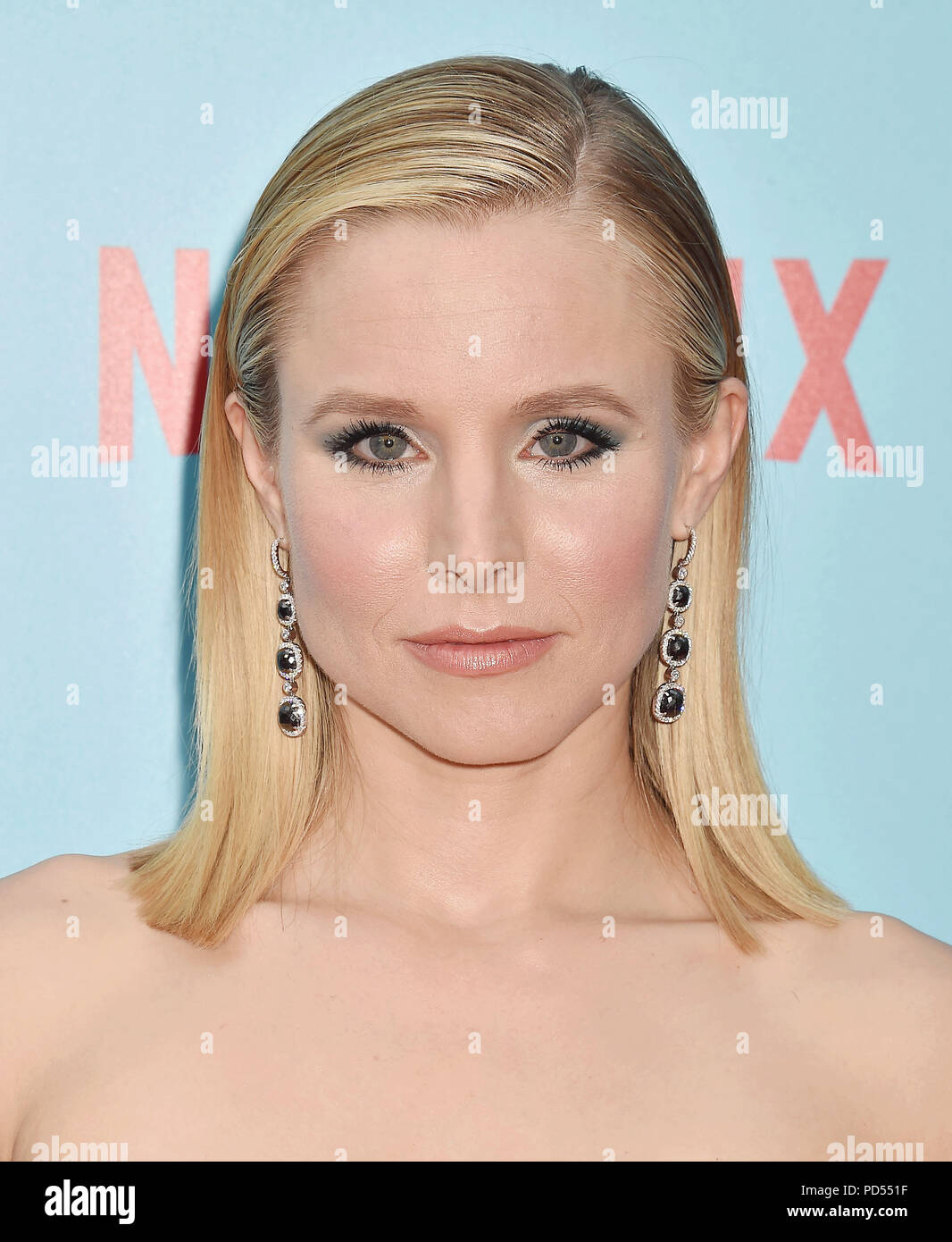 KRISTEN BELL American film actress  at the Premiere Of Netflix's 'Like Father' at ArcLight Hollywood on July 31, 2018 in Hollywood, California. Photo: Jeffrey Mayer Stock Photo