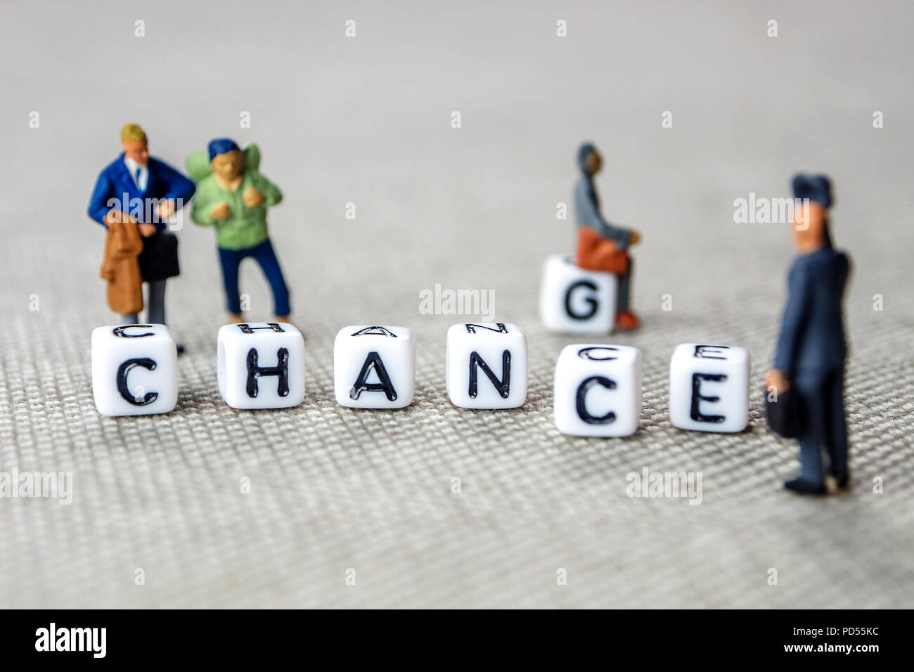 Changing White Cubes With Word Change To Chance Personal Development And Career Growth Or Change Yourself Concept Grey Background With Miniature Stock Photo Alamy