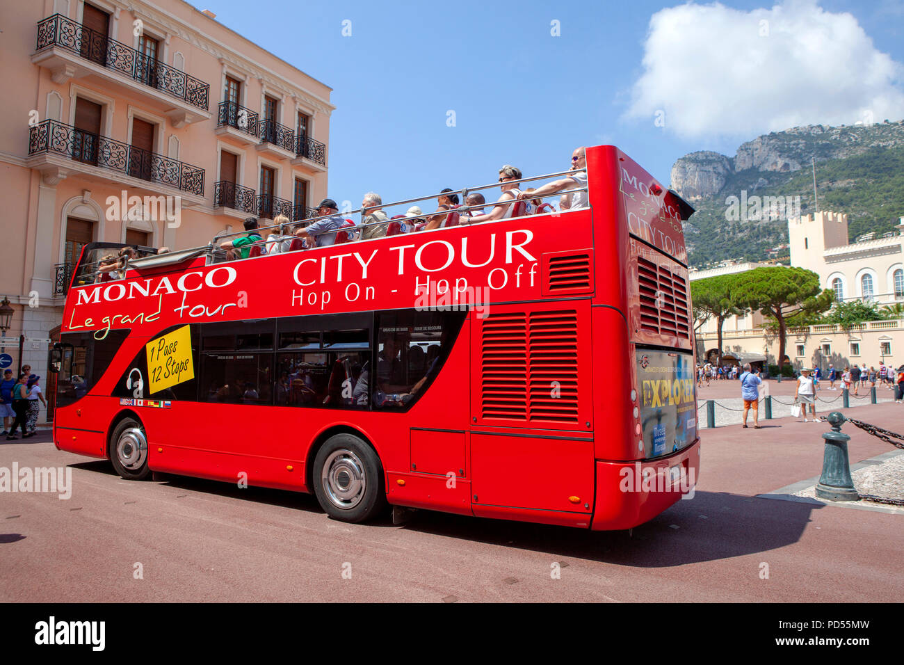 Monaco Le Grand Tour Hop On Hop Off bus in monaco Stock Photo