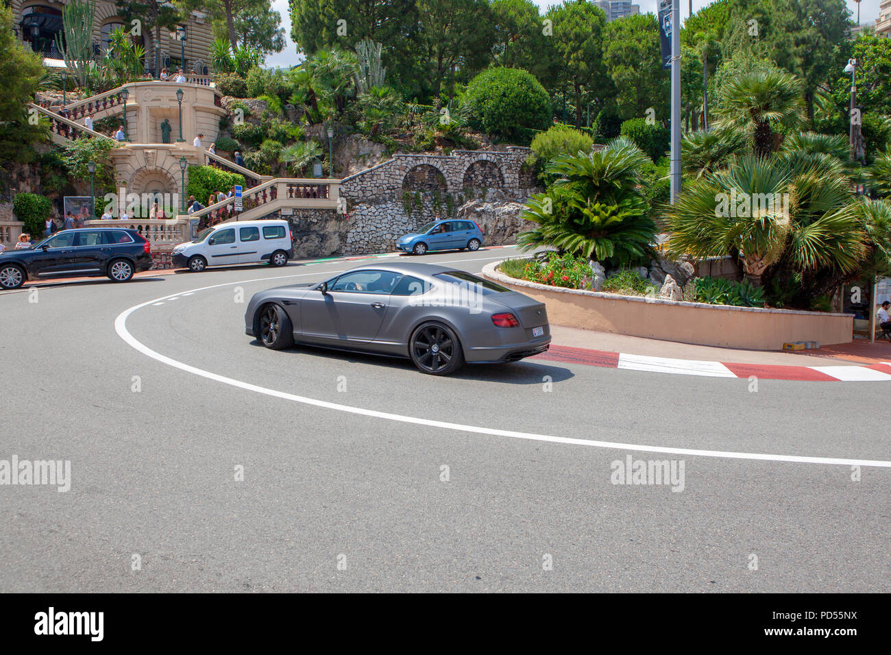 Circuit de Monaco and the entrance of the Fairmont Hairpin street circuit of Monte Carlo Stock Photo
