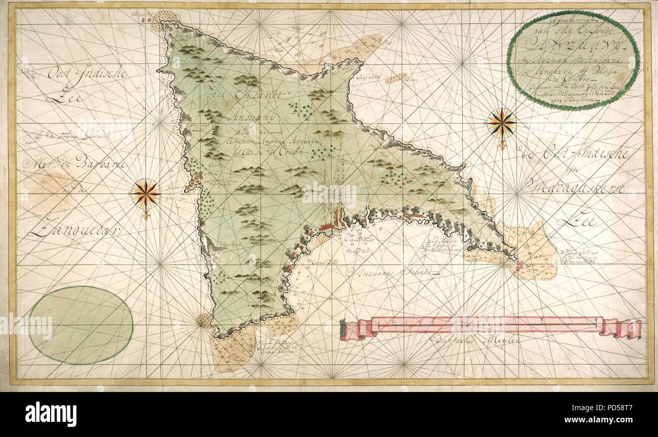 Map of Anjouan Stock Photo Alamy