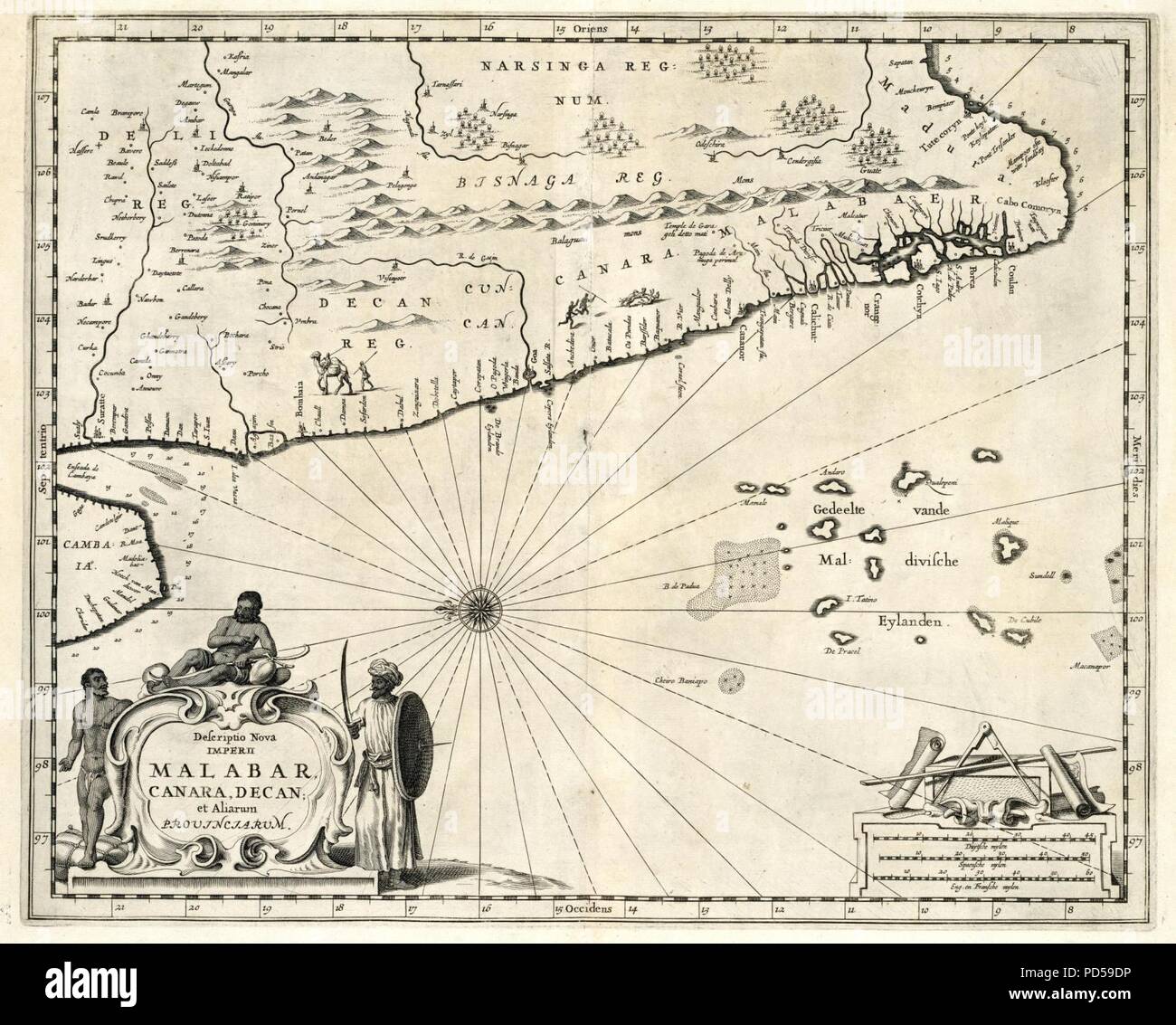 Map of the Malabar Coast Stock Photo Alamy