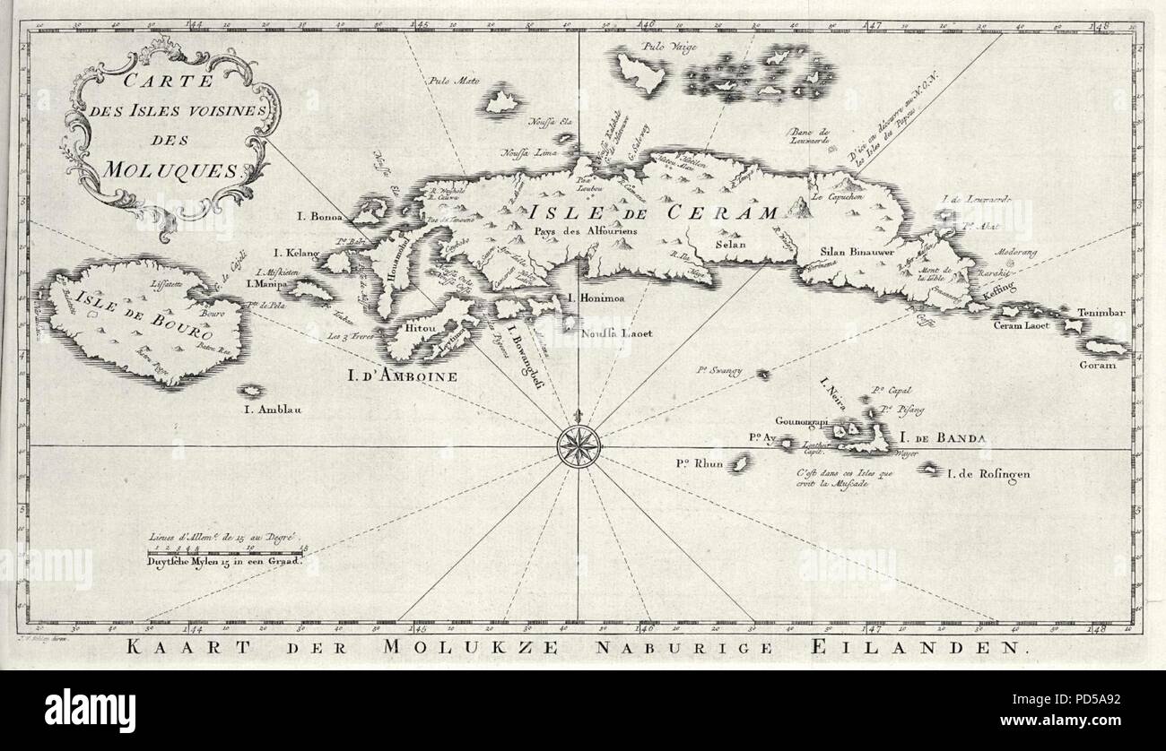 Map of Ceram, Ambon and the Banda islands Stock Photo - Alamy
