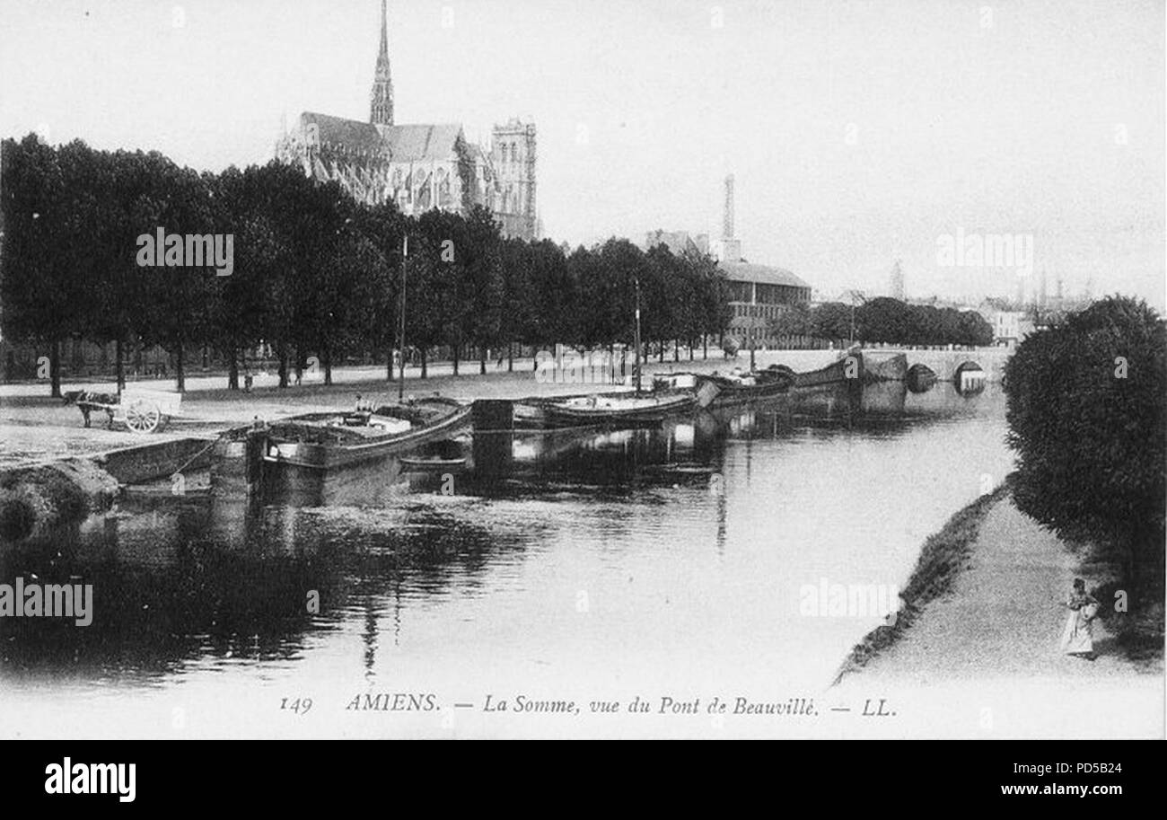 Amiens Somme depuis pont de beauville. Stock Photo