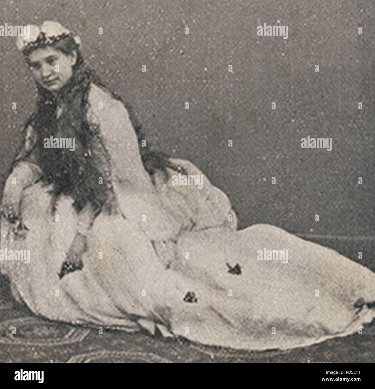 Amleto-1871-Angiolina Ortolani-Tiberini as Ophelia. Stock Photo