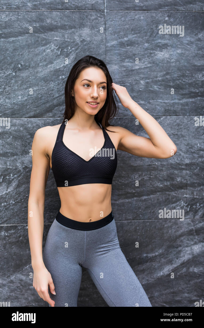 Portrait of beautiful Fitness Sport woman woman in sportswear outdoors  Stock Photo - Alamy