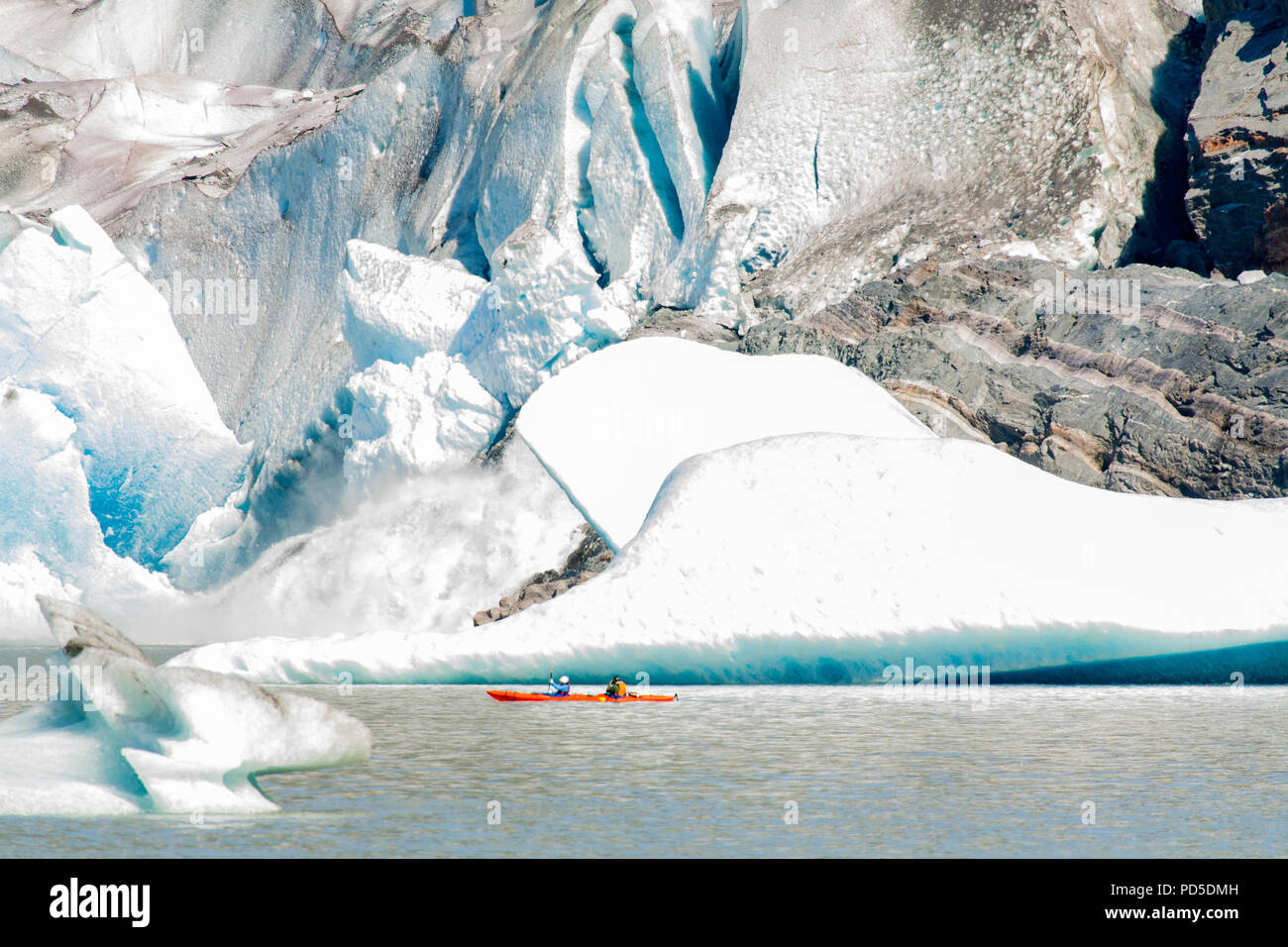 Small Boat Exploring the Glaciers in the Inside Passage in the Pacific