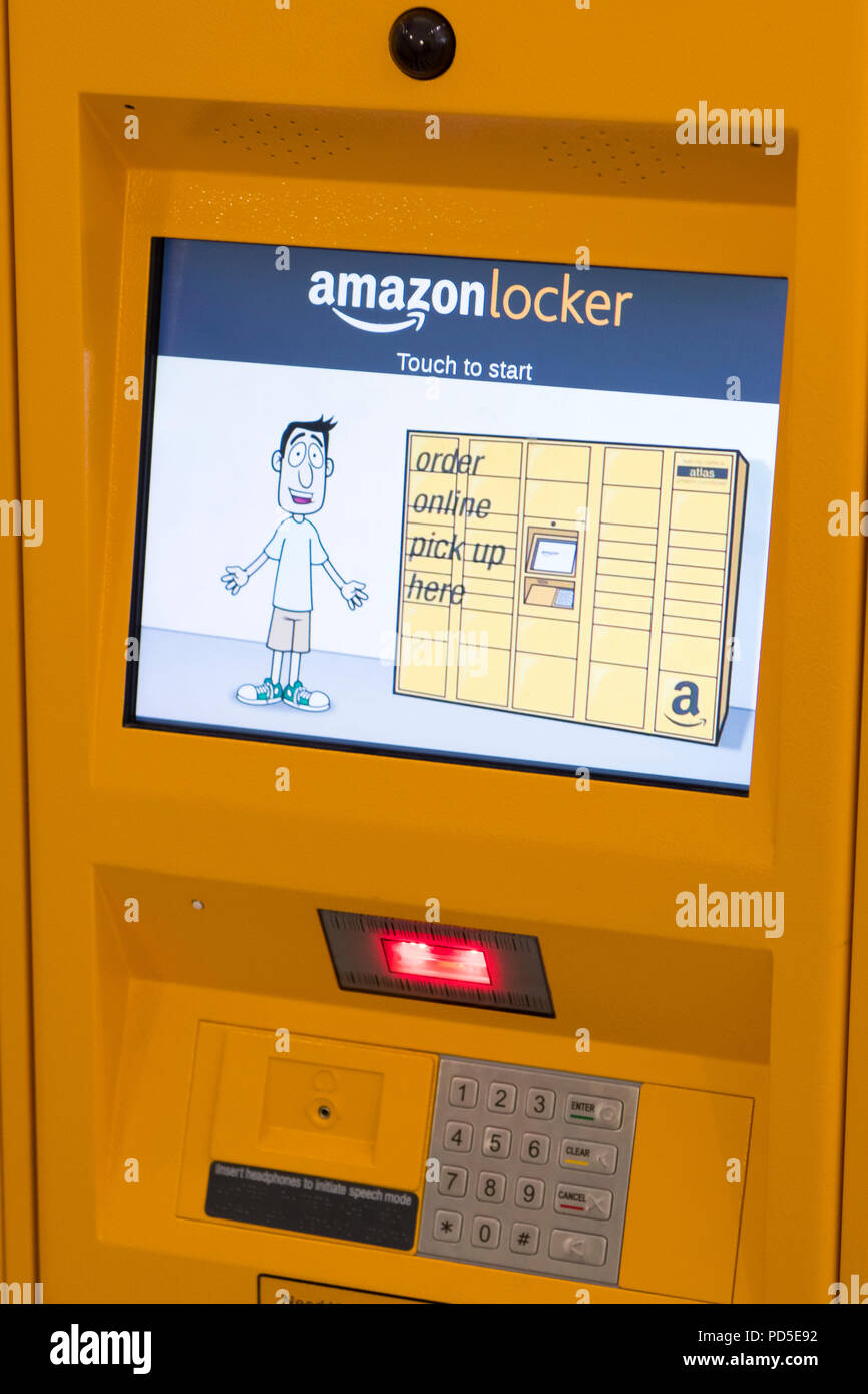 Yellow Amazon locker Stock Photo Alamy