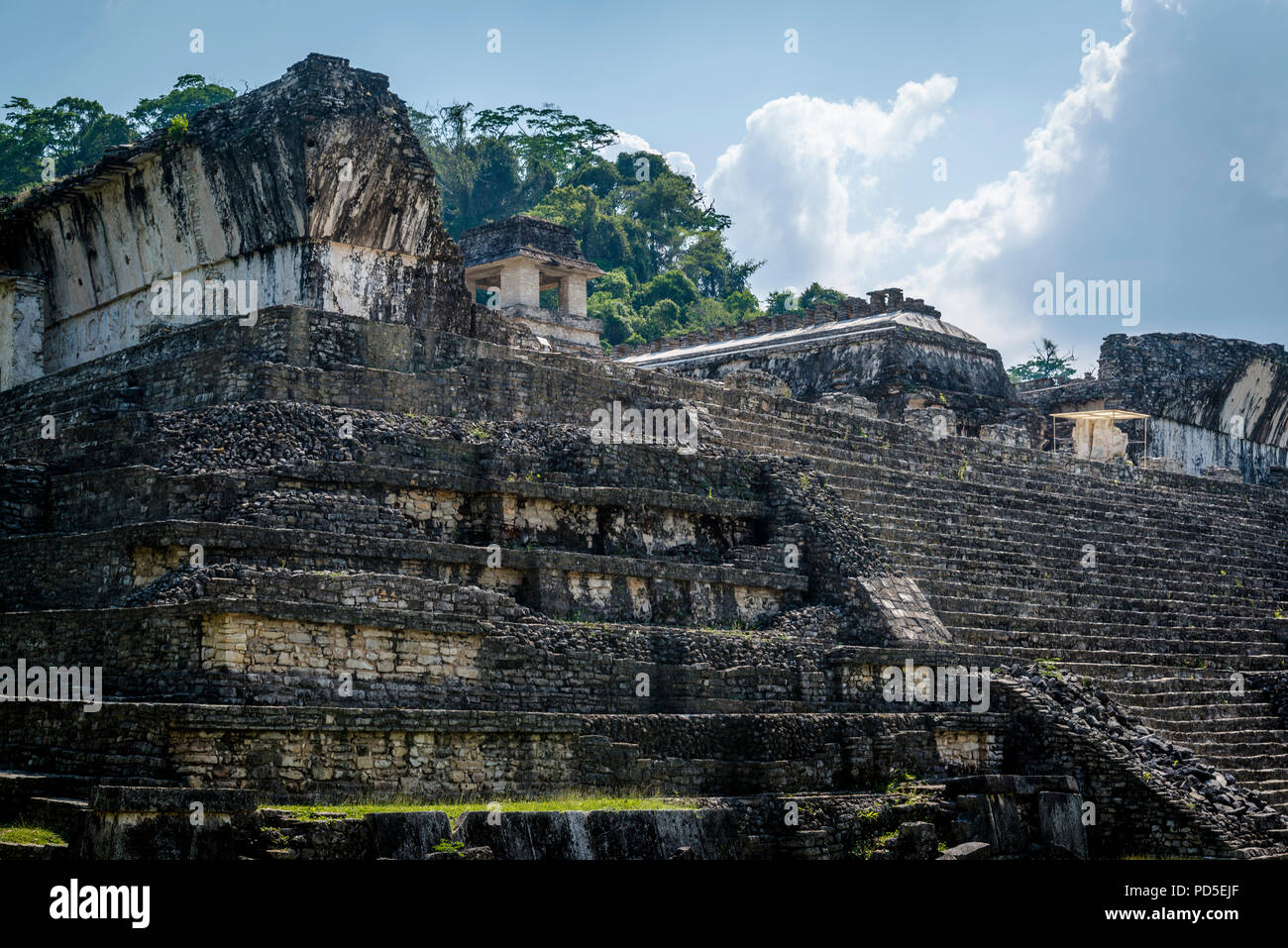 Palenque, The Palace, ruins of Maya city in southern Mexico, Chiapas, Mexico Stock Photo