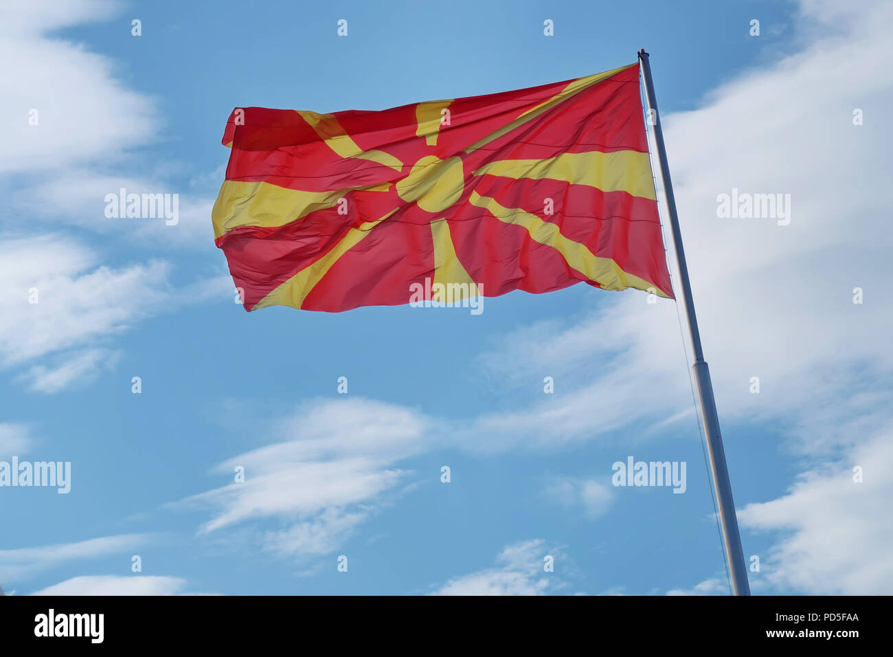 Macedonian flag Stock Photo