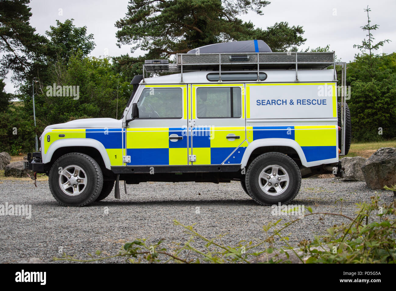 Search and Rescue vehicle in the Mourne Mountains Stock Photo