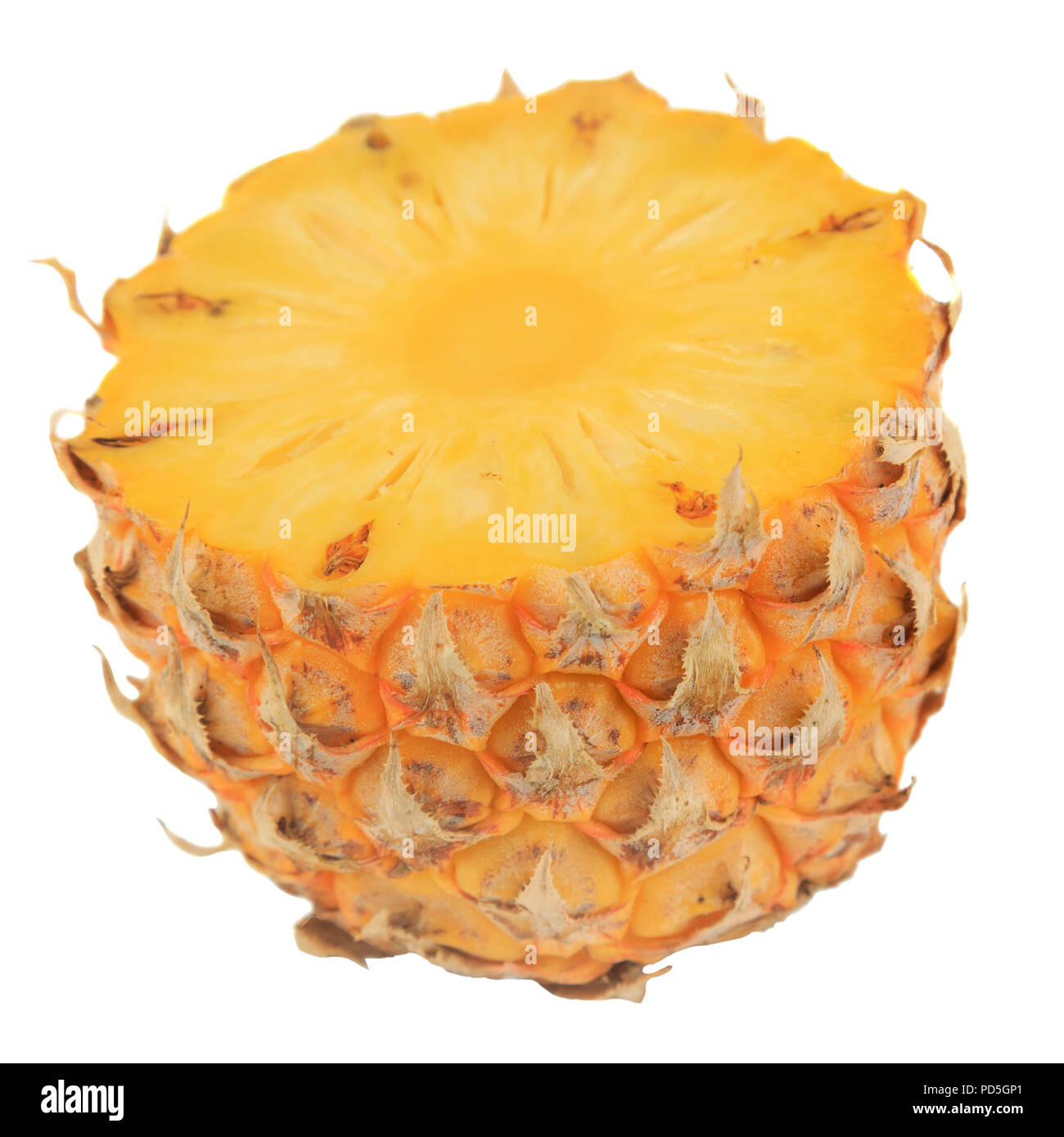 half pineapple isolated on white background Stock Photo - Alamy
