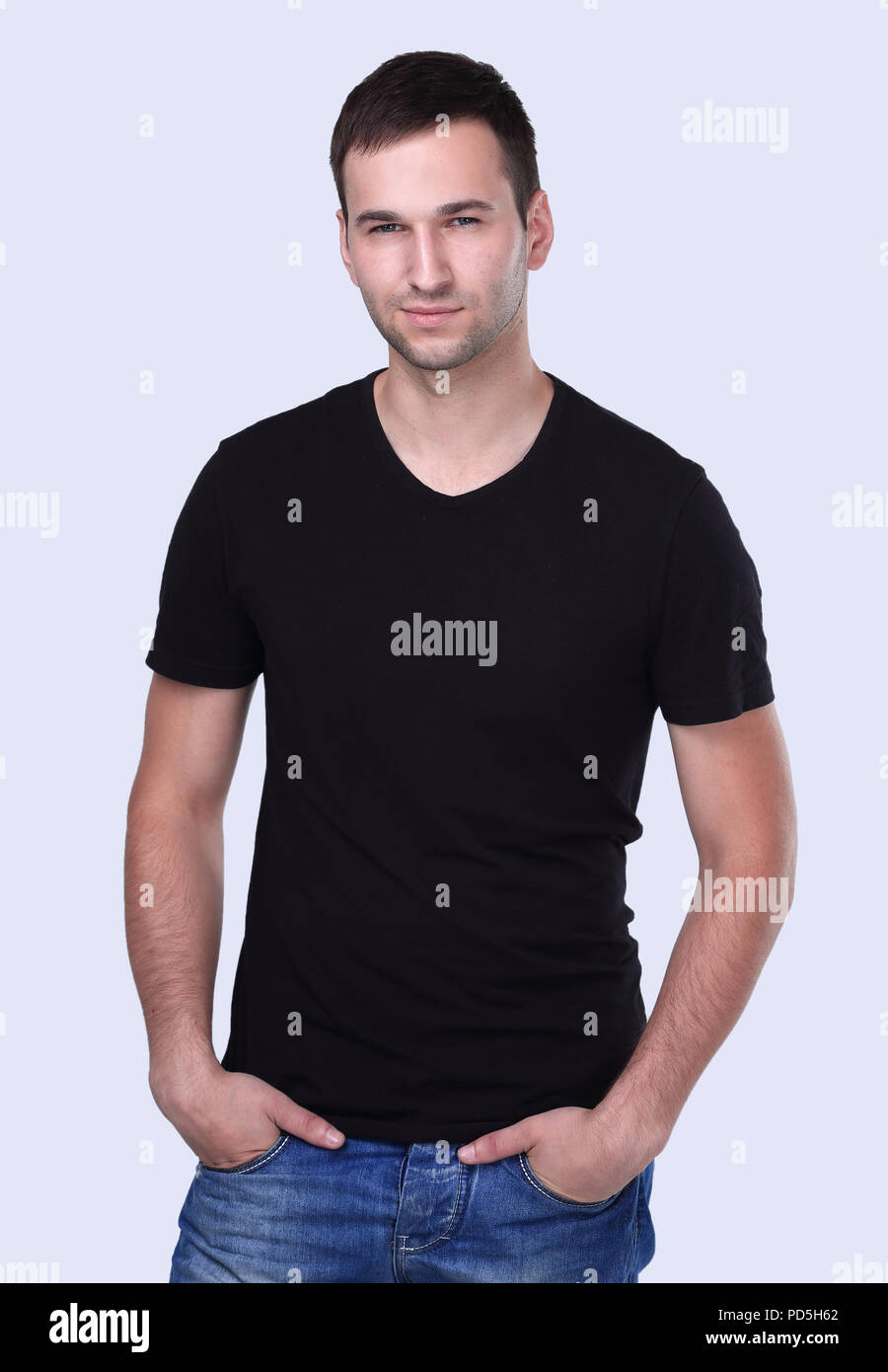 stylish guy in shorts and a tshirt Stock Photo Alamy