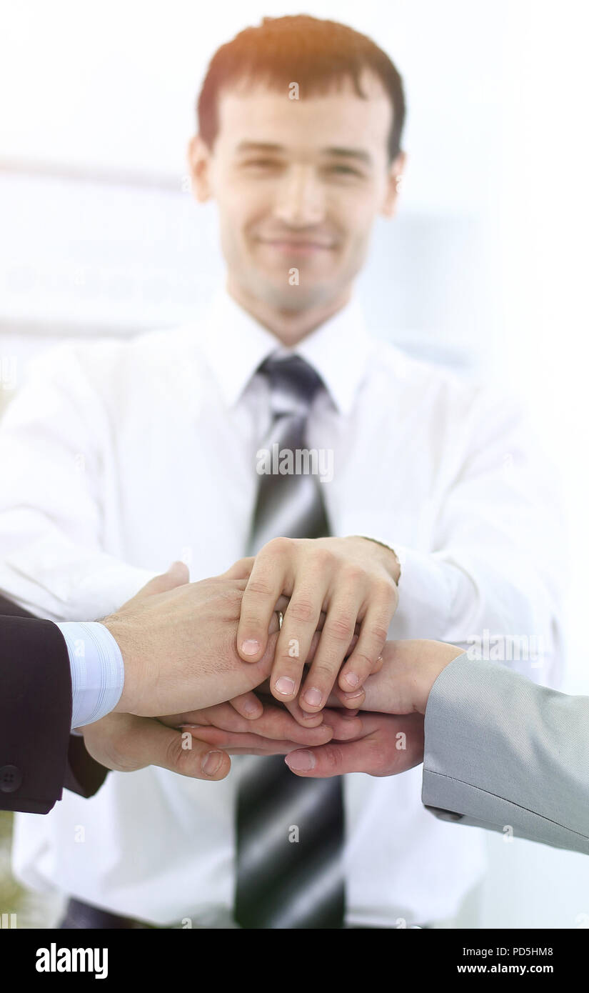 closeup hands business team stacked together Stock Photo Alamy