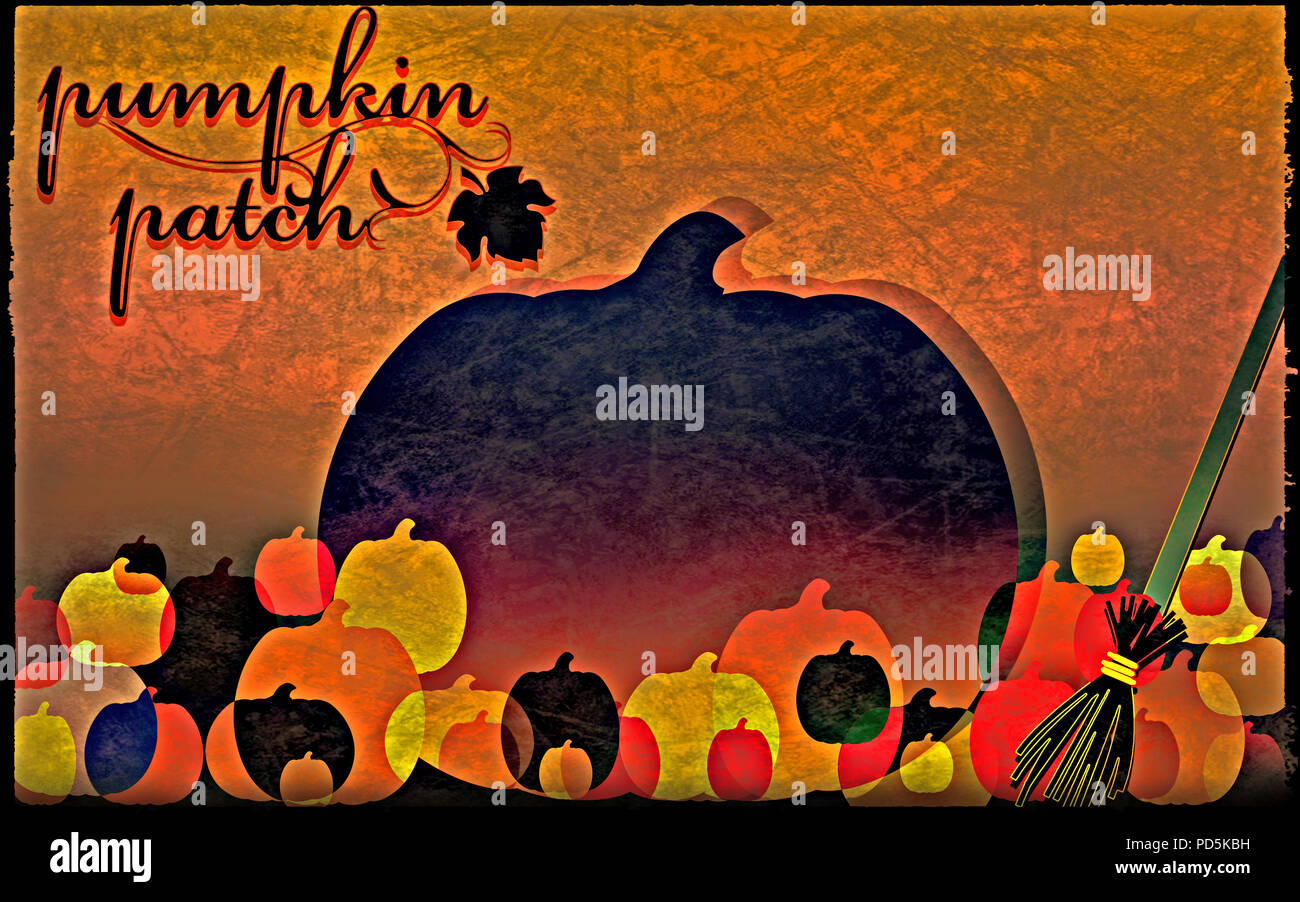 A very sincere pumpkin patch just in time for Halloween. Stock Photo