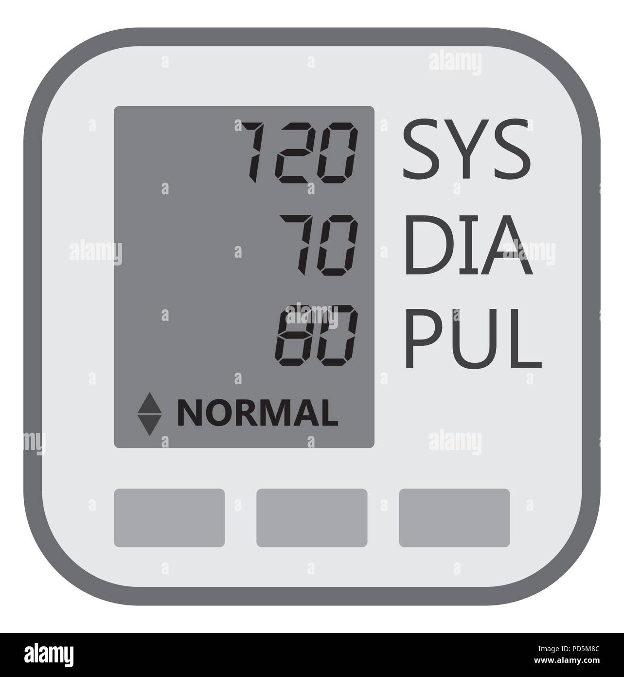 Display lcd of blood pressure machine show indicator of result Stock