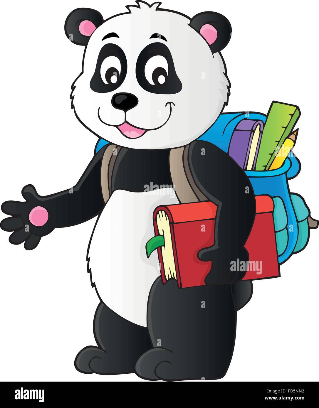 School panda theme image 1 - eps10 vector illustration Stock Vector ...