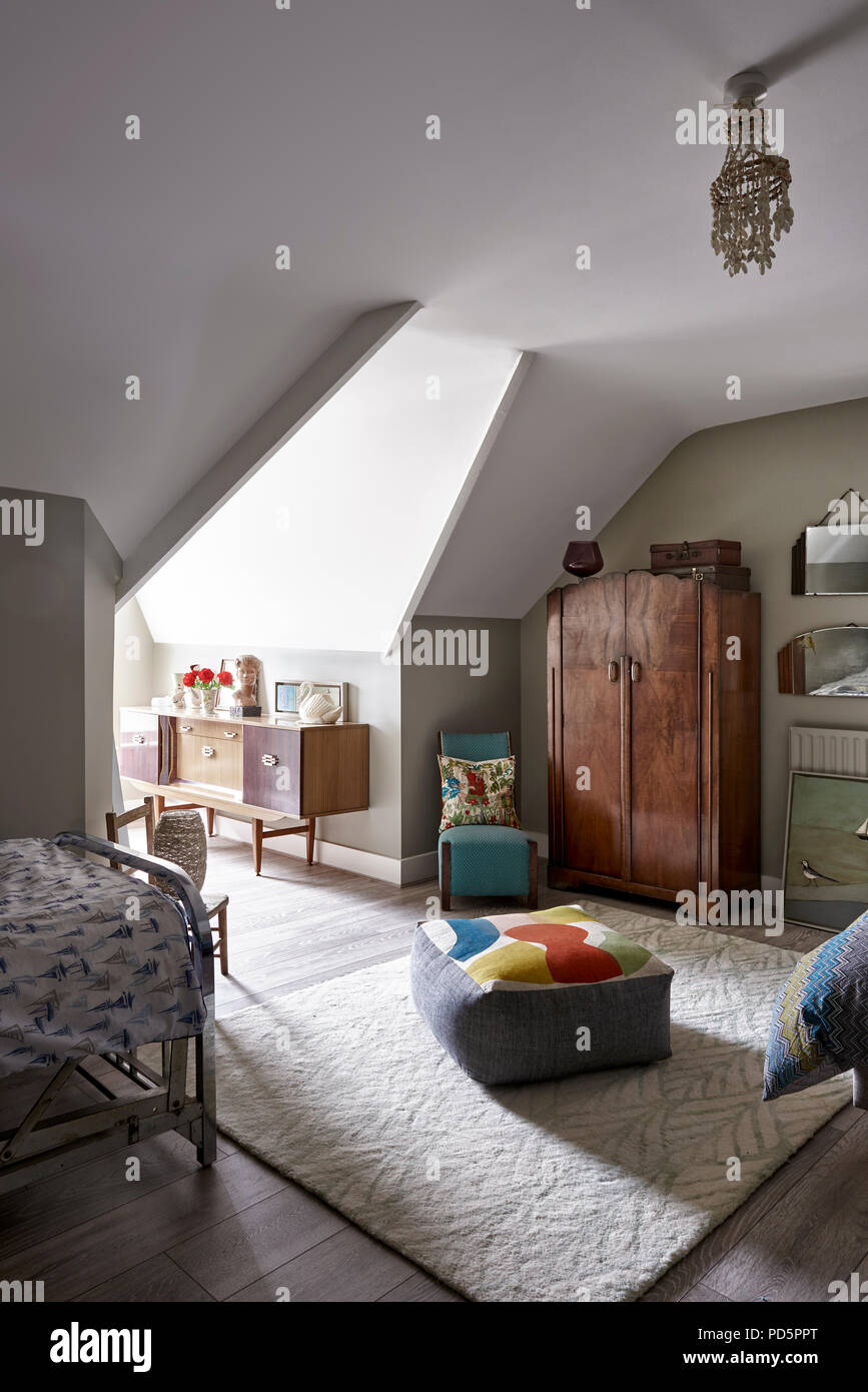 Attic Bedroom Painted In French Grey Dark By Little Greene