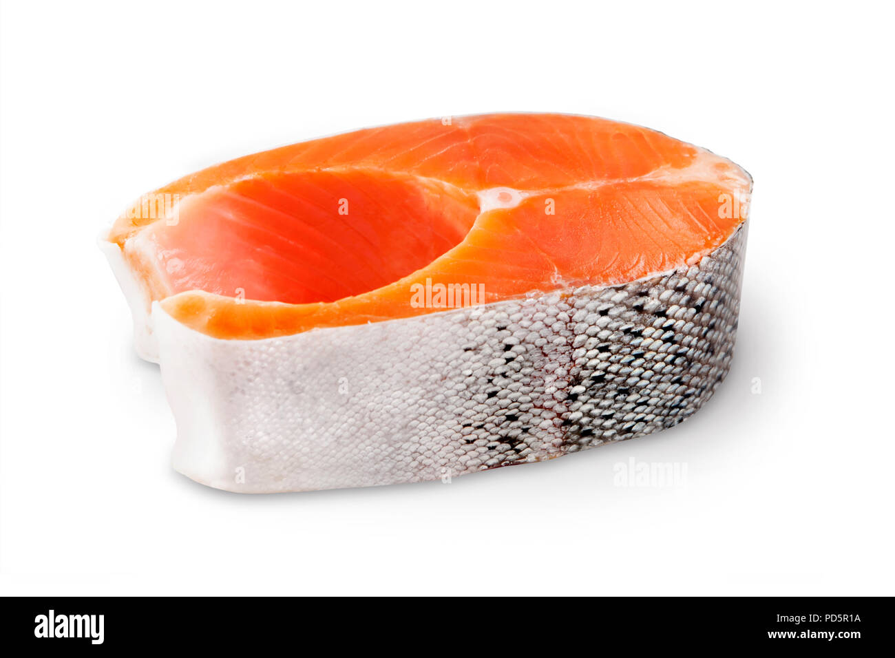 Steak fresh salmon isolated on white background Stock Photo - Alamy