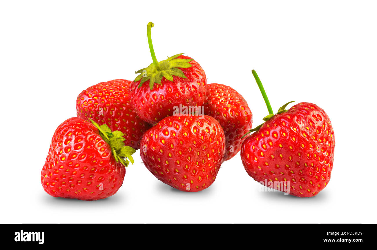 A bunch of fresh strawberries isolated on white background Stock Photo ...
