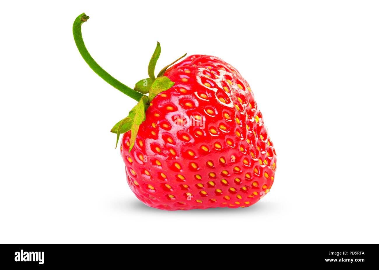 One ripe strawberry isolated on white background Stock Photo - Alamy