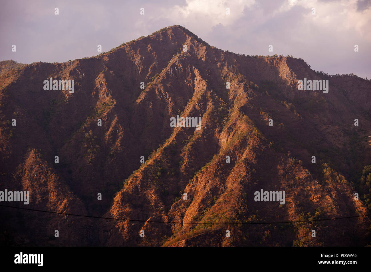 Kala Agar ridge as seen from Dalkanya village, Nandhour Valley, Kumaon Hills, Uttarakhand, India Stock Photo