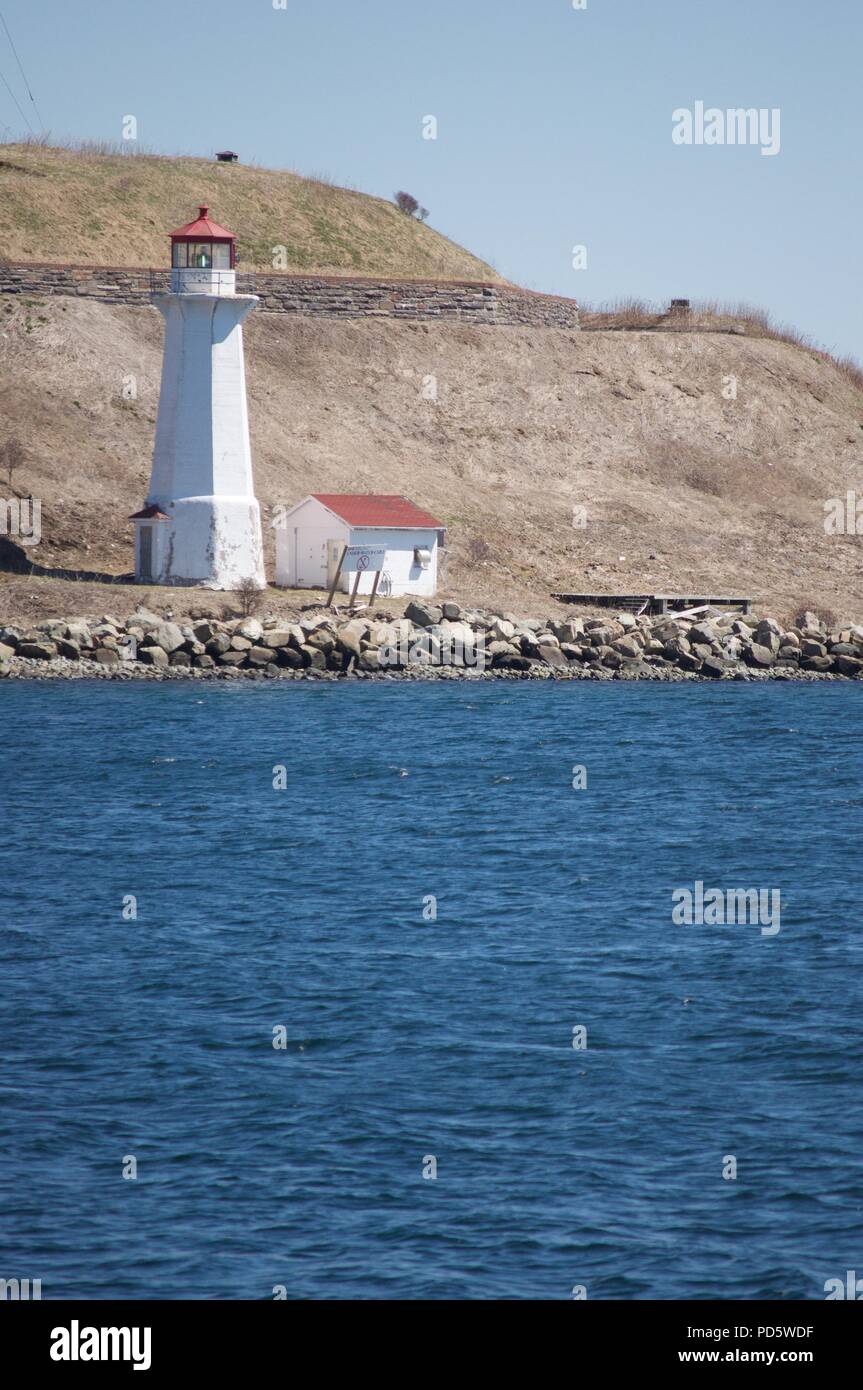 George's Island Lighthouse, Halifax Harbour/Waterfront, Nova Scotia Stock Photo