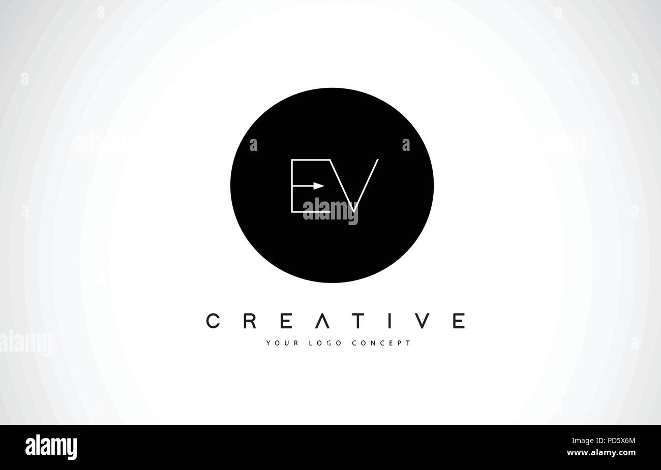 EV E V Logo Design with Black and White Creative Icon Text Letter ...