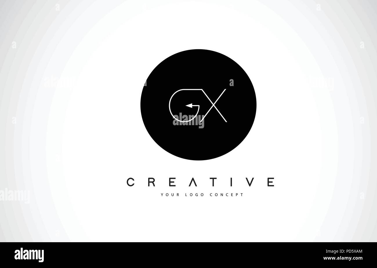 GX G X Logo Design with Black and White Creative Icon Text Letter ...