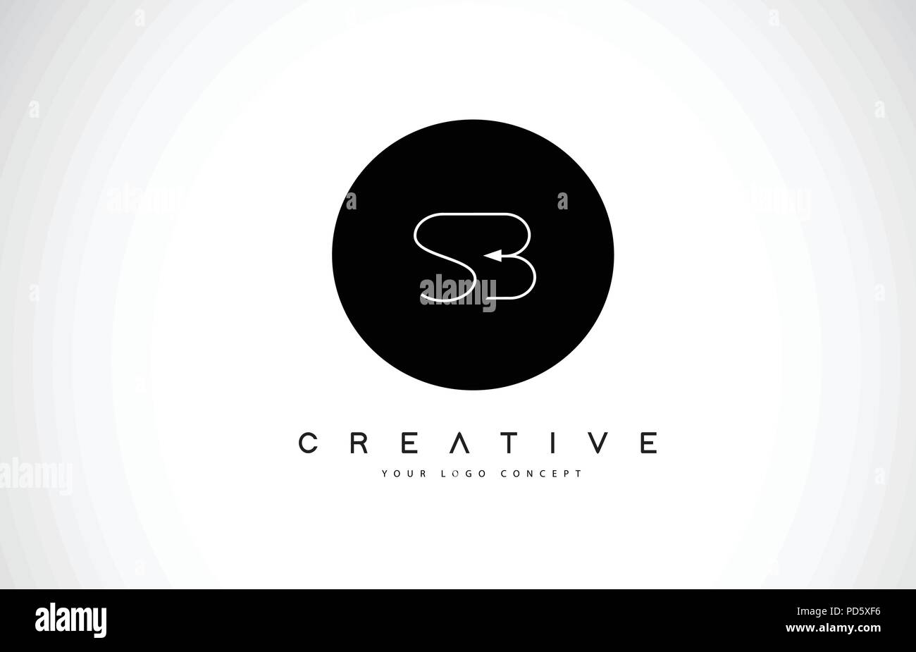 SB S B Logo Design with Black and White Creative Icon Text Letter ...