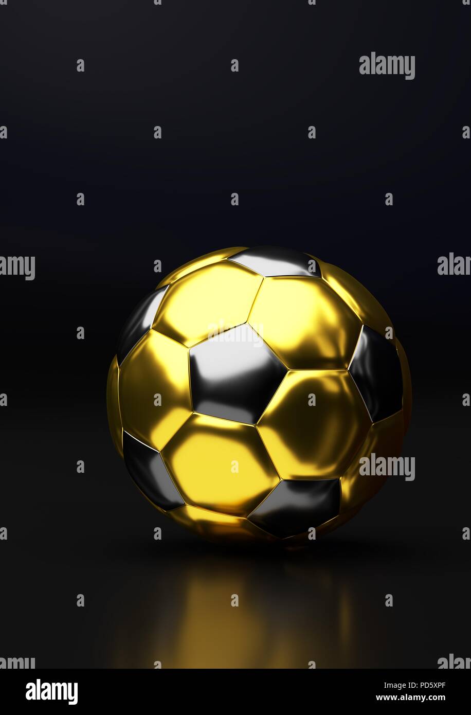 Background of a golden soccer ball in portrait orientation Stock Photo ...