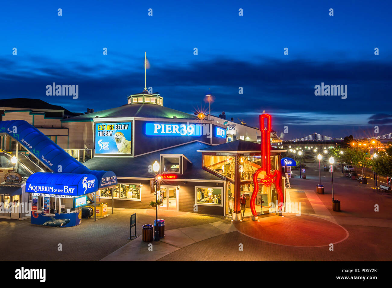 Pier 39 at Blue Hour Stock Photo