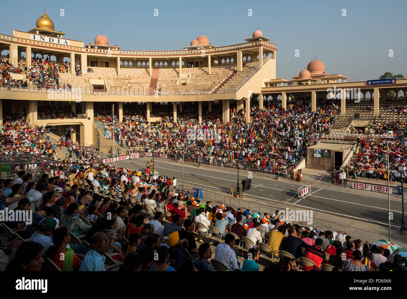 WagahAttari border ceremony. Border between India and Pakistan about