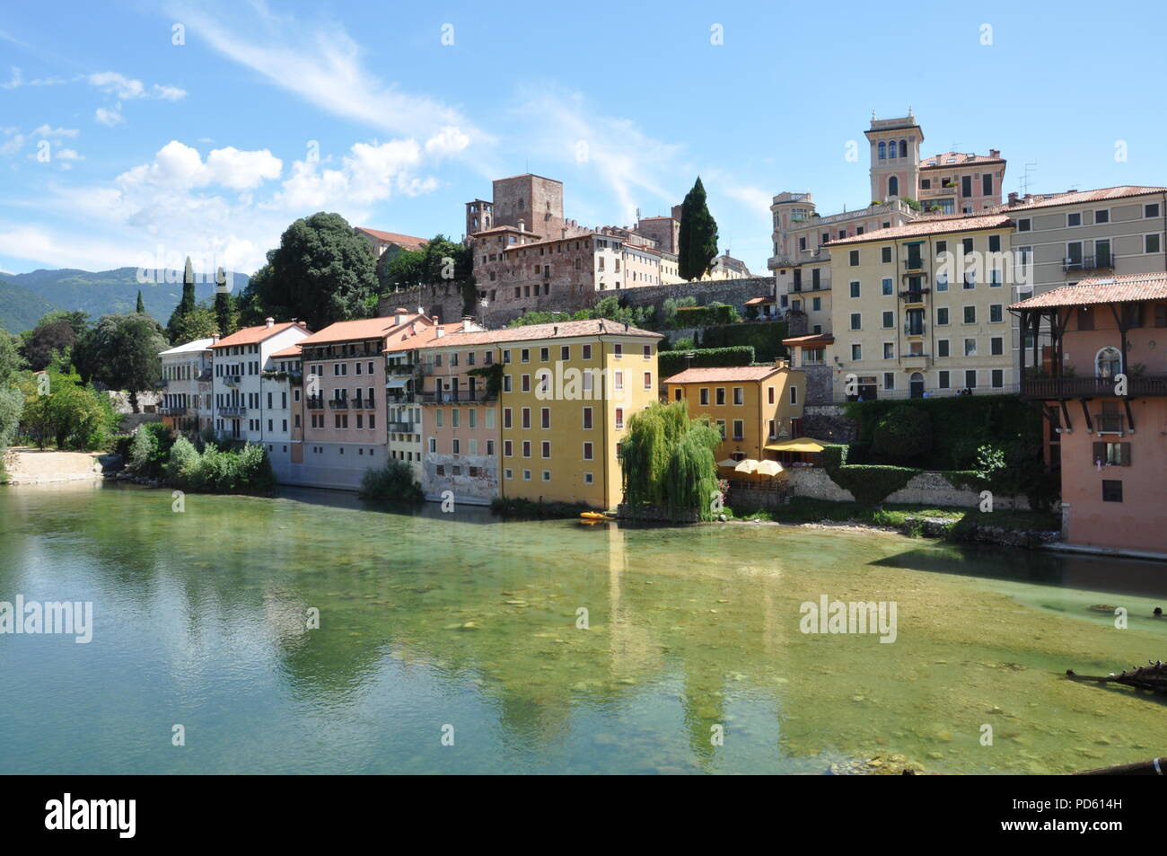 Bassano del Grappa over the river Brenta Stock Photo