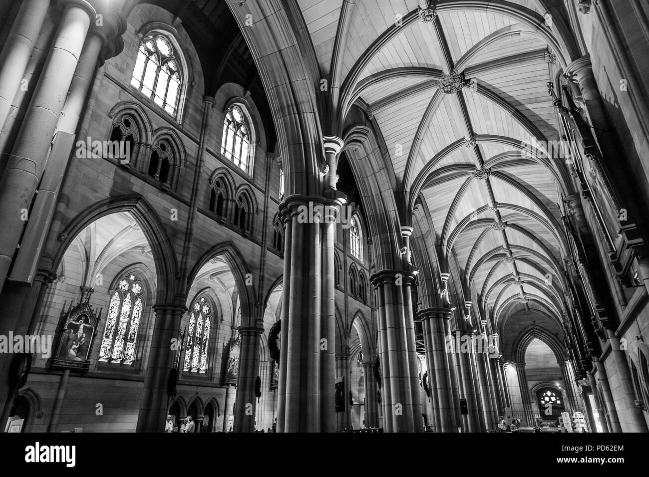 Interior of the new cathedral Black and White Stock Photos & Images - Alamy