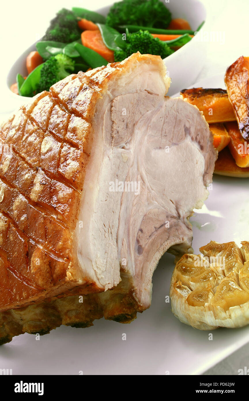 roast pork rib joint Stock Photo Alamy