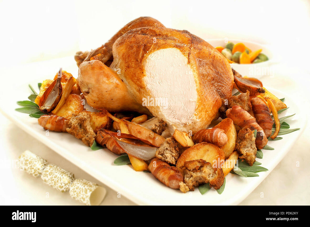 christmas roast turkey dinner Stock Photo