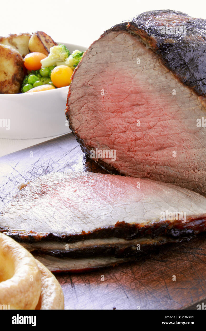 roasted beef joint dinner Stock Photo Alamy