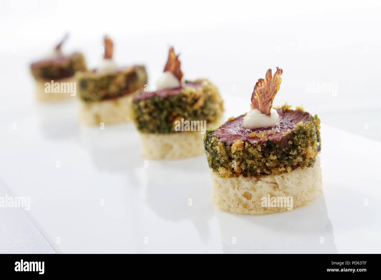 gourmet beef canapes Stock Photo - Alamy