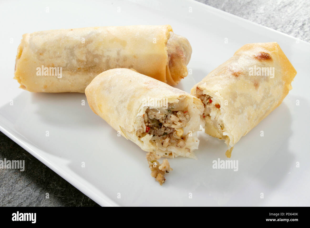 chinese spring roll appetizer Stock Photo - Alamy