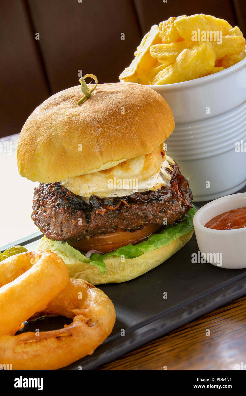 pared beef burger meal Stock Photo Alamy