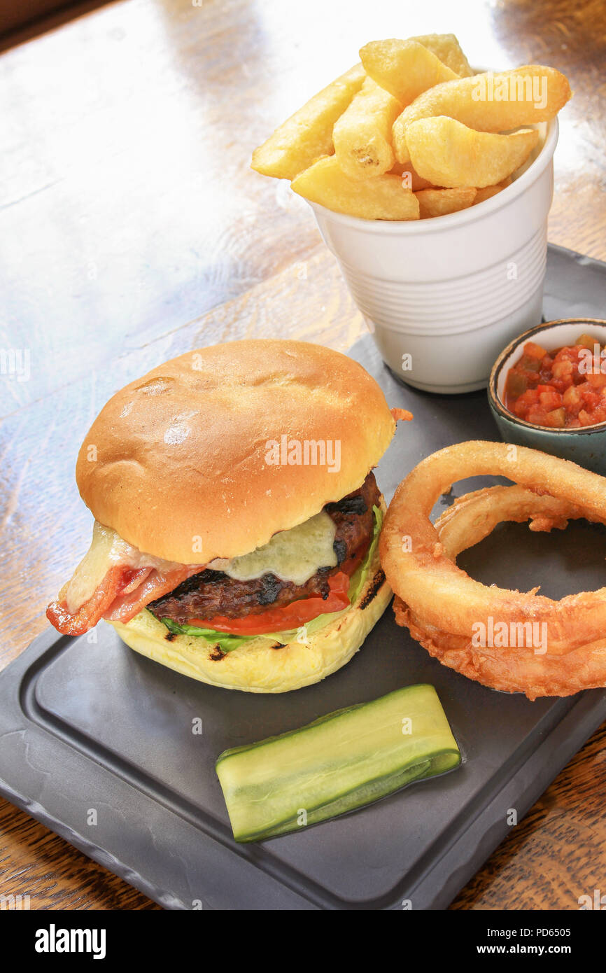 pared beef burger meal Stock Photo Alamy