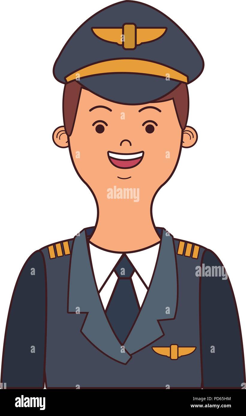 Airliner pilot cartoon Stock Vector