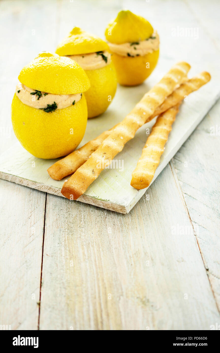 salmon lemon mousse dip Stock Photo Alamy